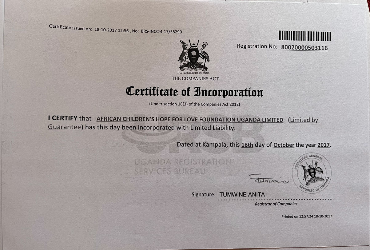 Certificate of Incorporation
